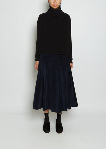 Short Cotton Turtleneck — Black