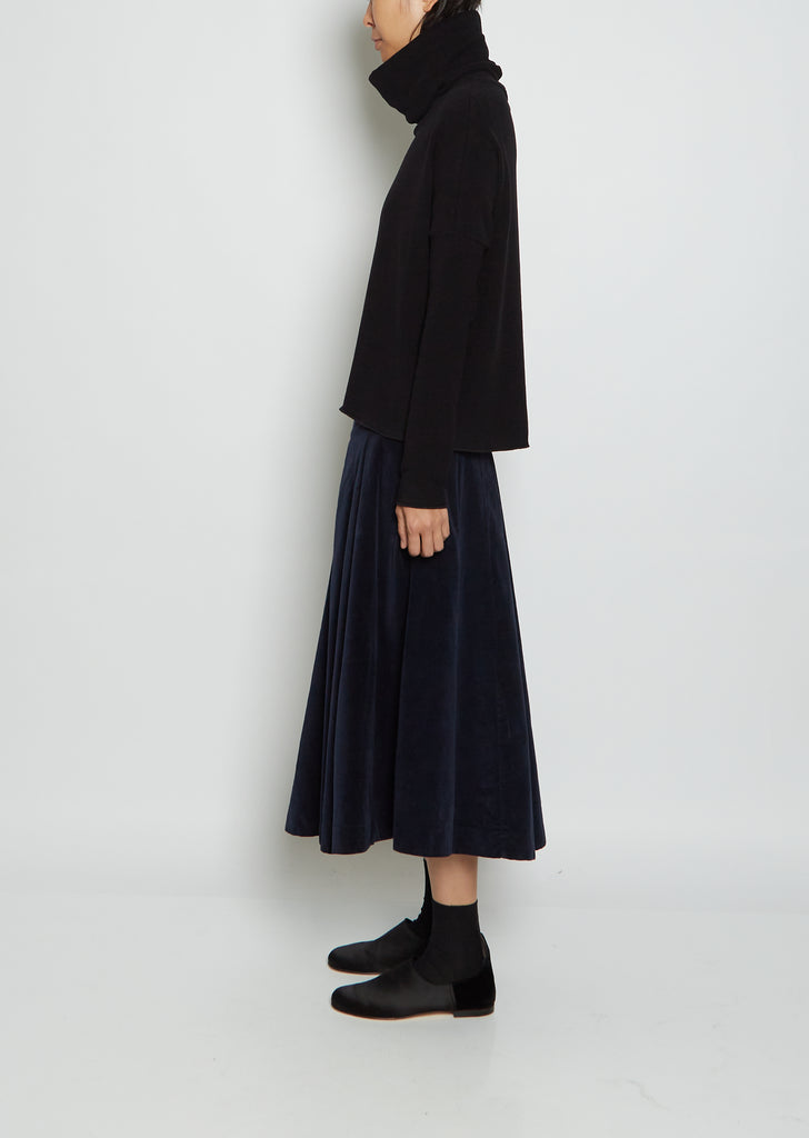 Short Cotton Turtleneck — Black