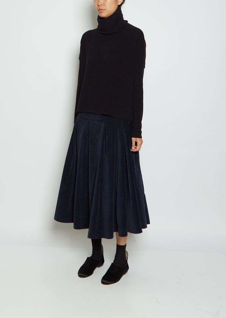 Short Cotton Turtleneck — Black