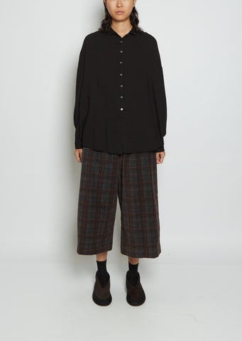 Short Collar Cotton Shirt TVC — Black