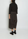 Wide Tartan Cotton Velvet Trousers — Gray