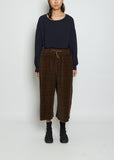 Wide Tartan Cotton Velvet Trousers — Cookie
