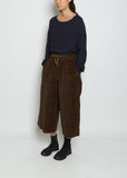 Wide Tartan Cotton Velvet Trousers — Cookie