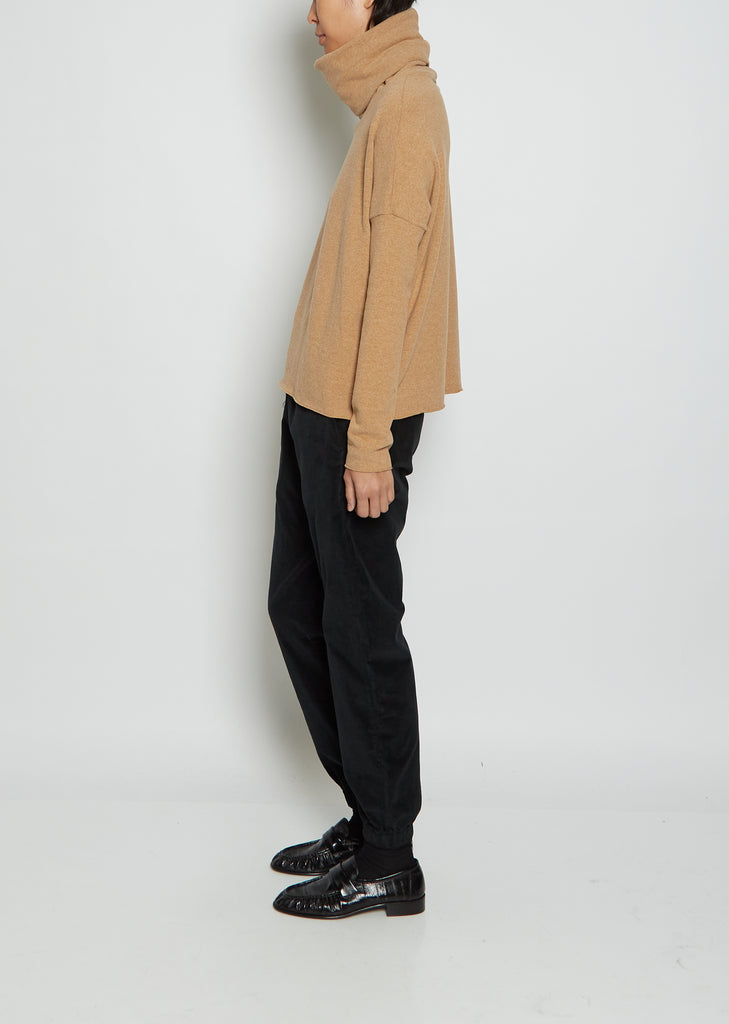 Short Cotton Turtleneck — Cookie