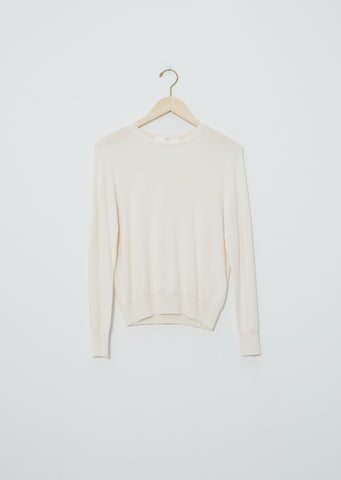 Silk Mix Crew Neck Long Sleeve Top