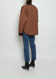 Quilted Recycled Polyester Jacket — Saddle Brown