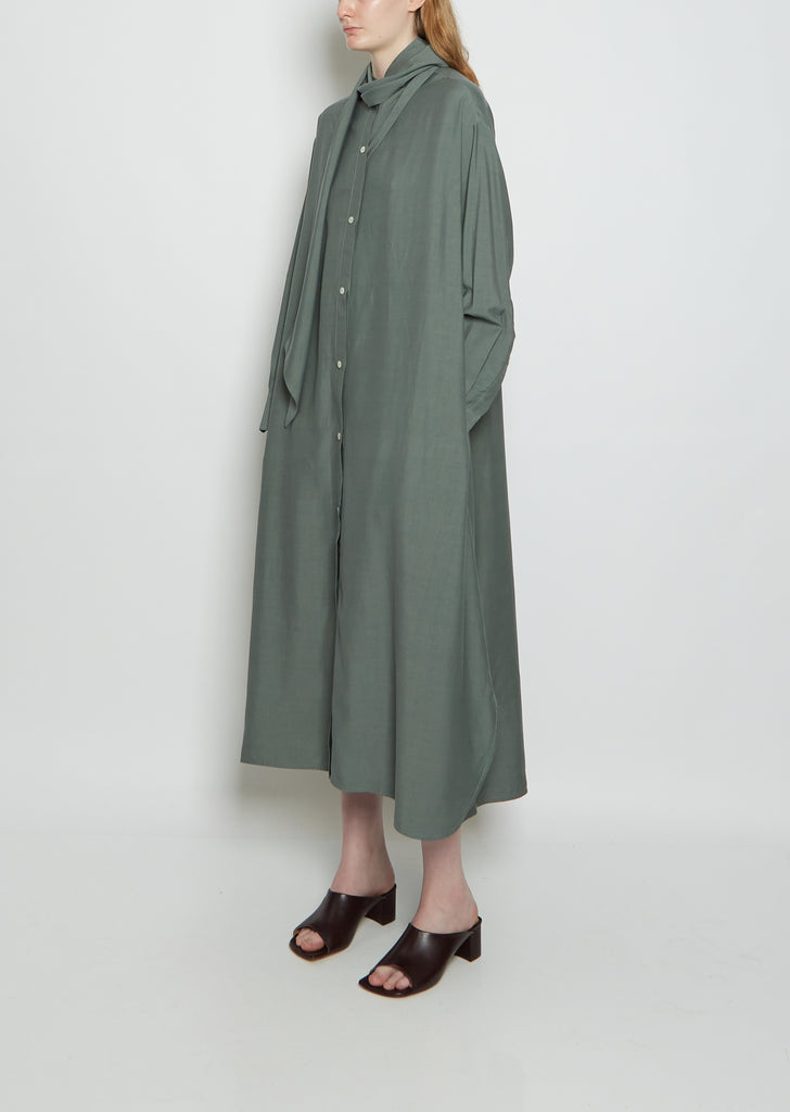 Hurn Scarf Viscose Linen Shirt Dress