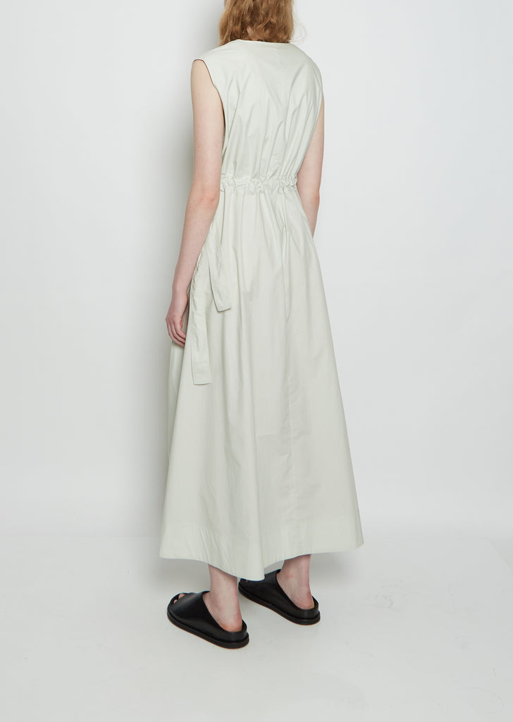 Arc Waisted Sleeveless Cotton Dress