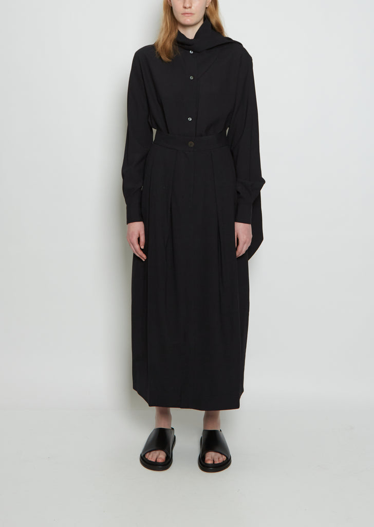 Bardi Double Pleat Viscose Wool Skirt