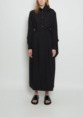 Bardi Double Pleat Viscose Wool Skirt