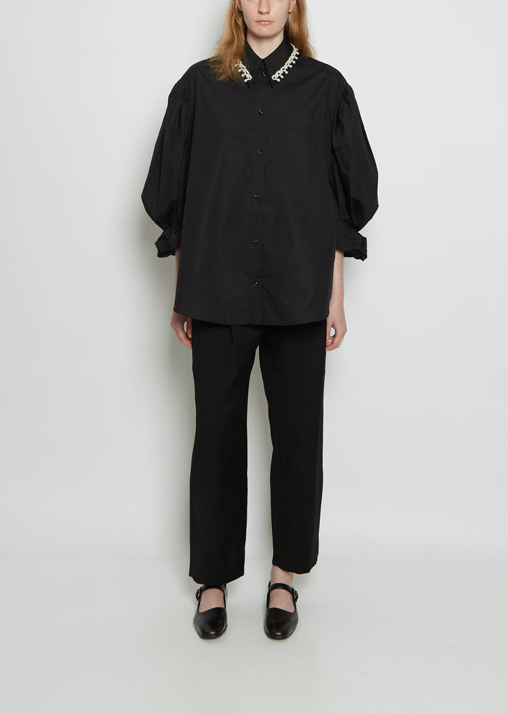 Bead Masculine Rolled Sleeve Cotton Shirt