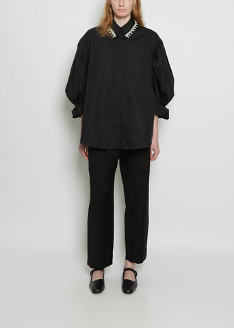 Bead Masculine Rolled Sleeve Cotton Shirt