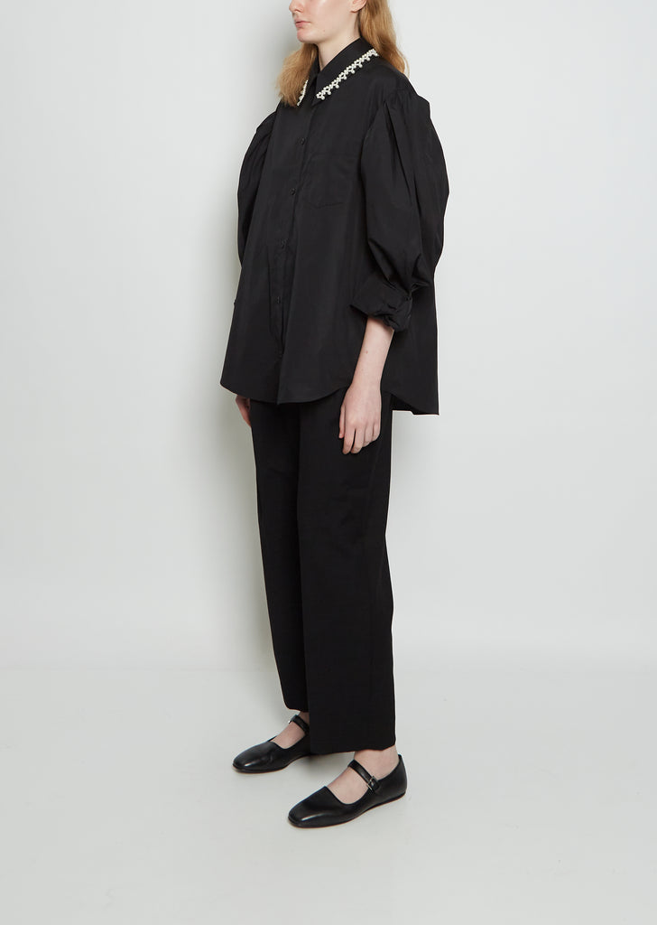 Bead Masculine Rolled Sleeve Cotton Shirt