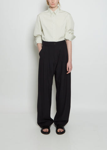 Nika Pleat Curved Wool Pant