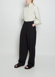 Nika Pleat Curved Wool Pant