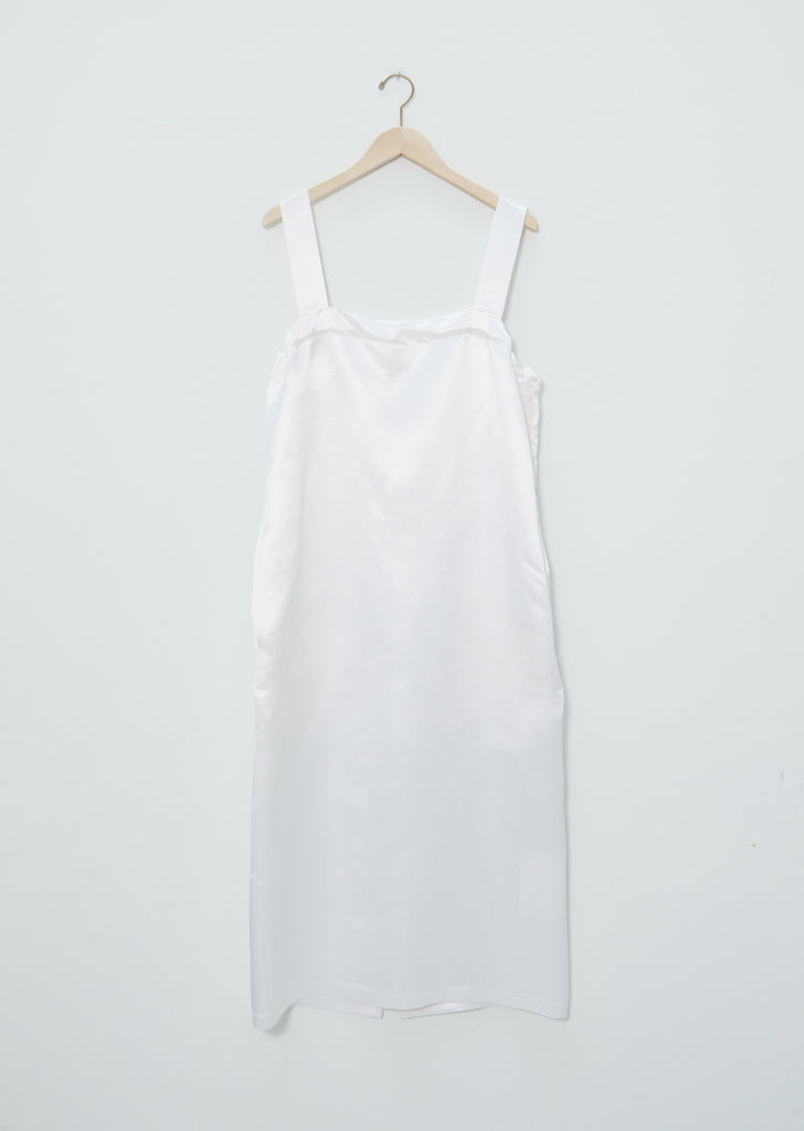 Silk Satin Knot Strap Long Dress — Ivory