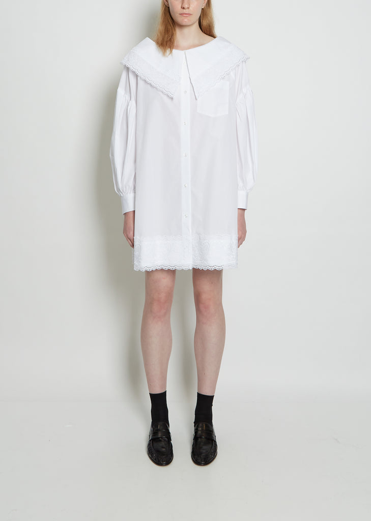 Short Open Neck Signature Cotton Dress