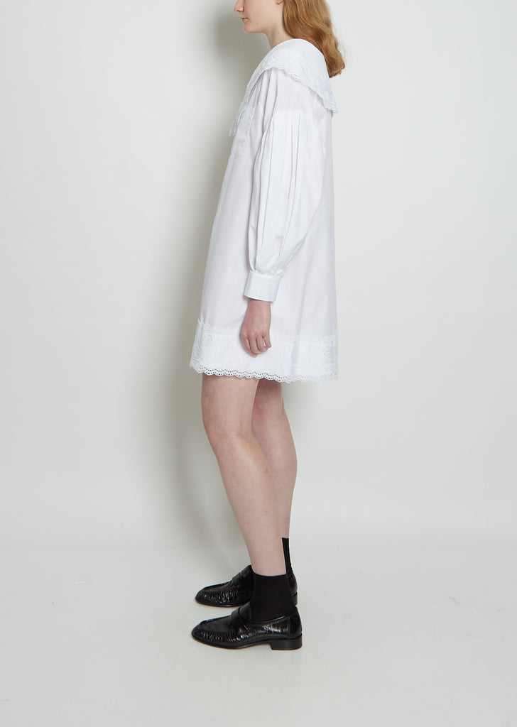 Short Open Neck Signature Cotton Dress