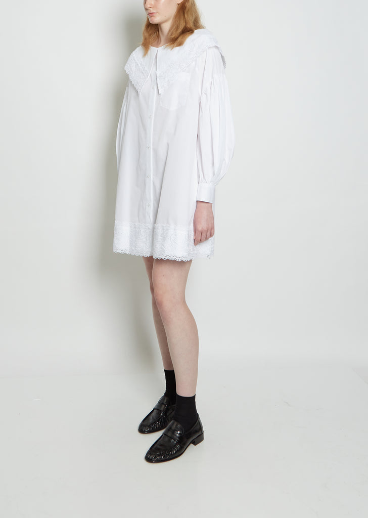 Short Open Neck Signature Cotton Dress