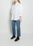 Masculine Rolled Sleeve Cotton Shirt — White