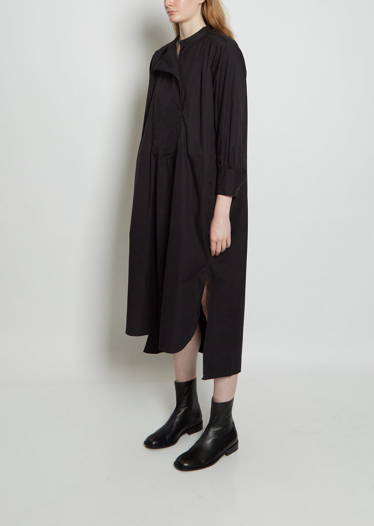 Shelter Organic Cotton Shirt Dress — Off-Black