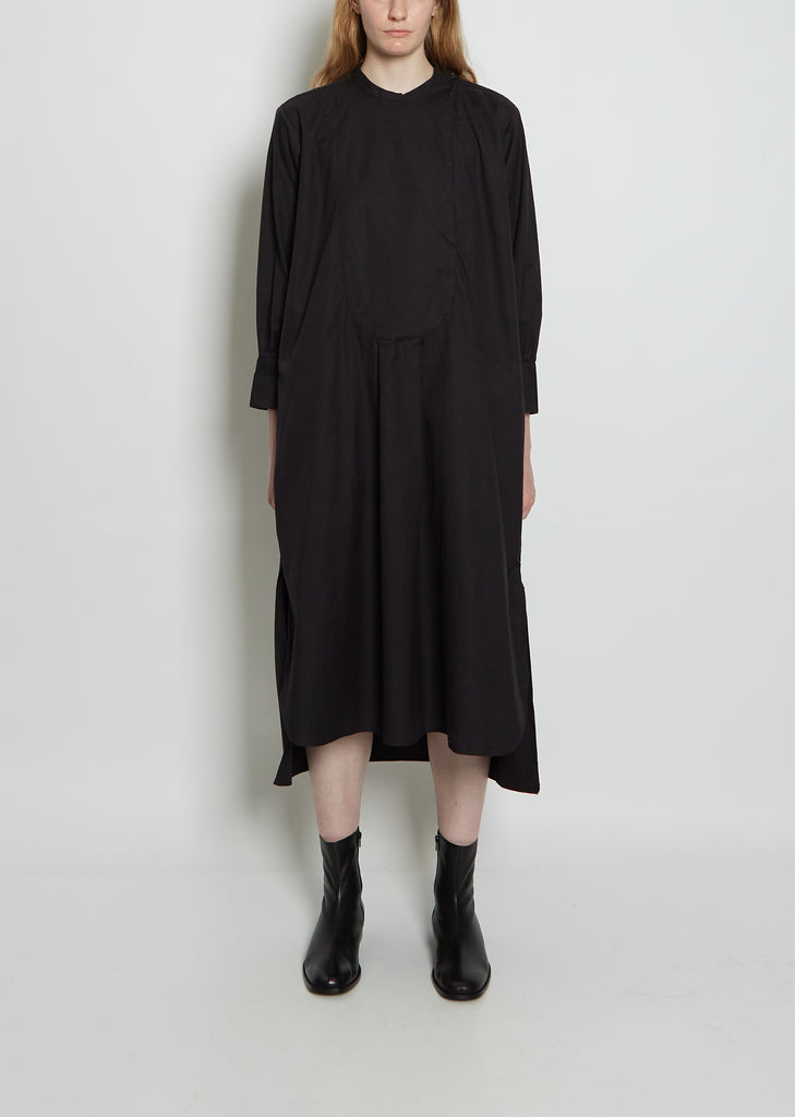 Shelter Organic Cotton Shirt Dress — Off-Black