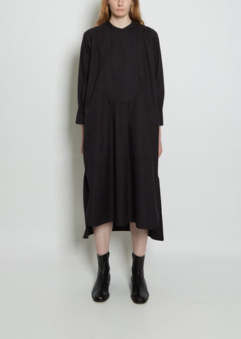 Shelter Organic Cotton Shirt Dress — Off-Black
