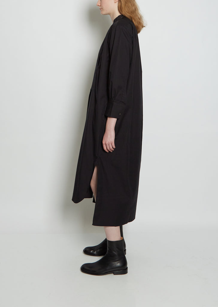 Shelter Organic Cotton Shirt Dress — Off-Black