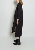 Shelter Organic Cotton Shirt Dress — Off-Black