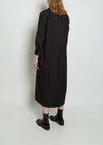 Shelter Organic Cotton Shirt Dress — Off-Black