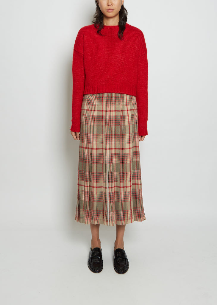 Cropped Pull Alpaca Sweater — Scarlet