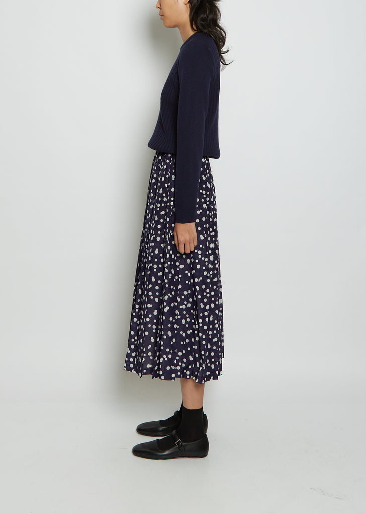 Pleated Cotton Silk Skirt