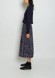 Pleated Cotton Silk Skirt