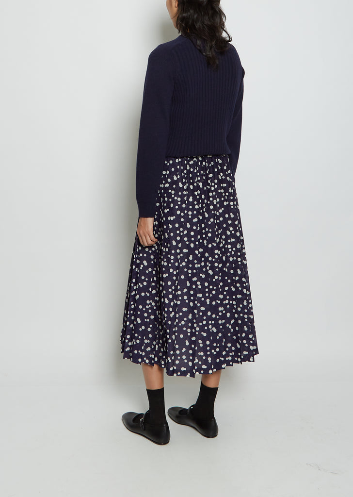 Pleated Cotton Silk Skirt