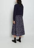 Pleated Cotton Silk Skirt