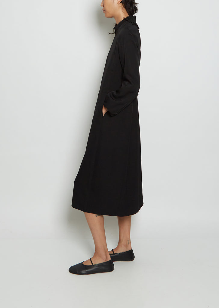Straight Micro Wool Twill Dress