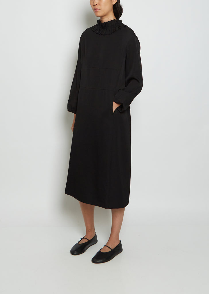Straight Micro Wool Twill Dress