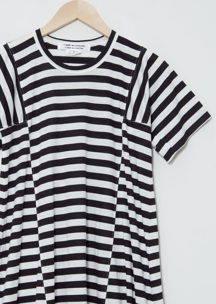 Stripe Long Short Sleeve T-Shirt Dress