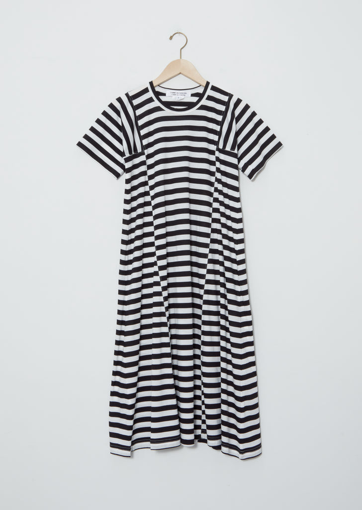 Stripe Long Short Sleeve T-Shirt Dress