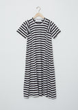 Stripe Long Short Sleeve T-Shirt Dress