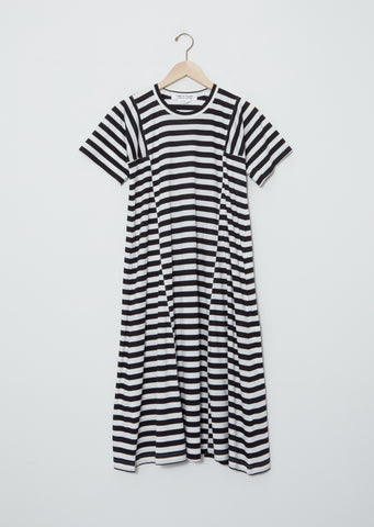 Stripe Long Short Sleeve T-Shirt Dress