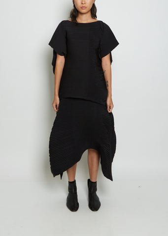 Leaf Pleats Polyester Top