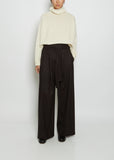 Wide-Leg Virgin Wool Pants With Belt