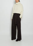 Wide-Leg Virgin Wool Pants With Belt