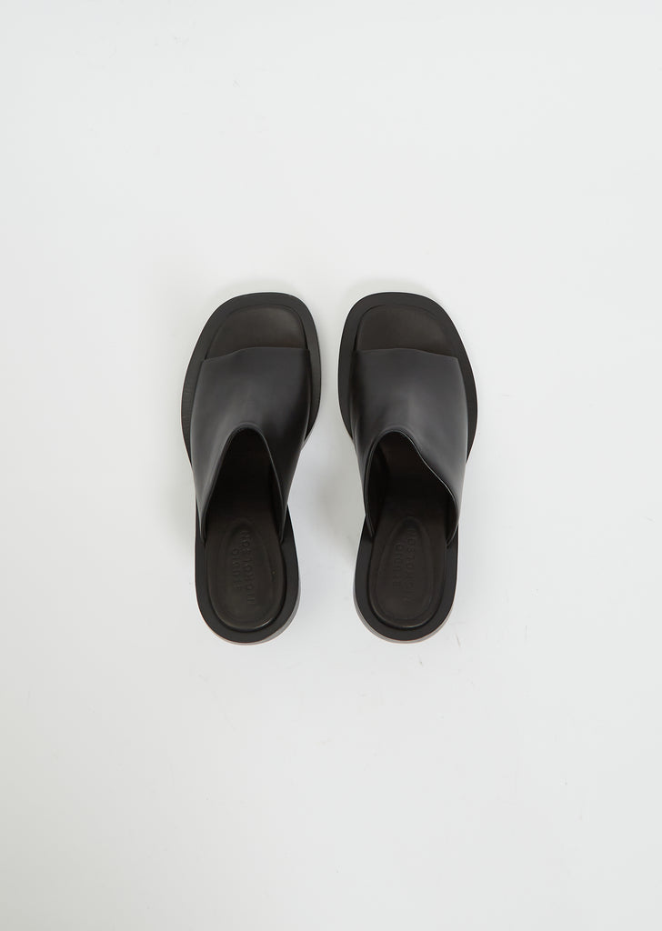 Cube Open Toe Mule — Black