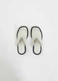 Cube Contrast Open Toe Mule — Milk