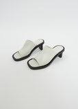 Cube Contrast Open Toe Mule — Milk