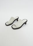 Cube Contrast Open Toe Mule — Milk