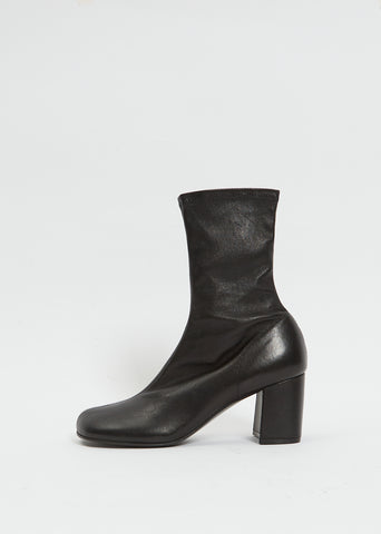 Sock Heeled Boot — Black