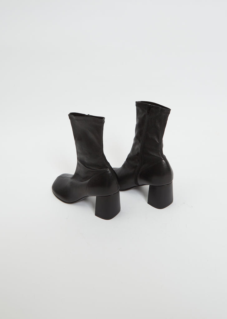 Sock Heeled Boot — Black